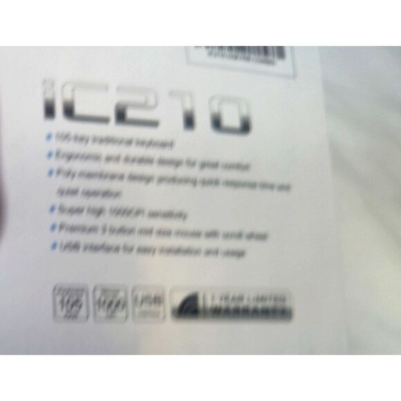 NEW Inland iC210 USB Black Keyboard And Mouse 1000 CPI Combo 105 Keys NIB In Box - Picture 7 of 11